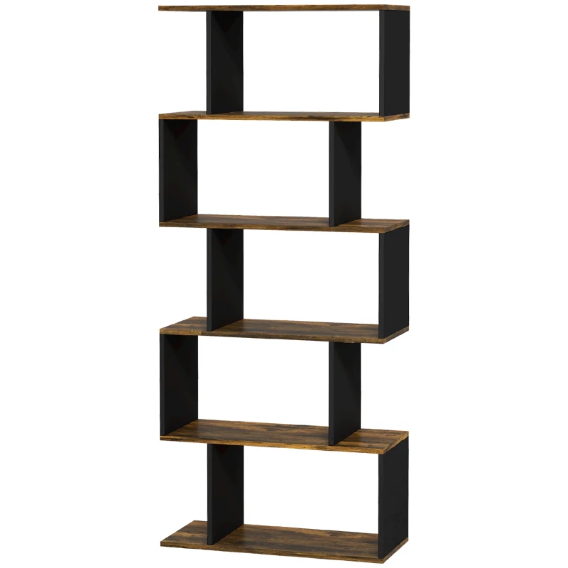 Homcom Biblioteca Moderna – 10 Rafturi Deschise, 5 Nivele