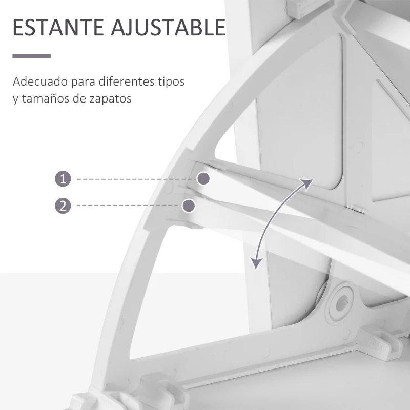 HOMCOM Recibidor de Entrada con Espejo Perchero y Zapatero Mueble de Recibidor de 2 Piezas con 6 Ganchos Estantes y Cajón Abatible para Pasillo Blanco