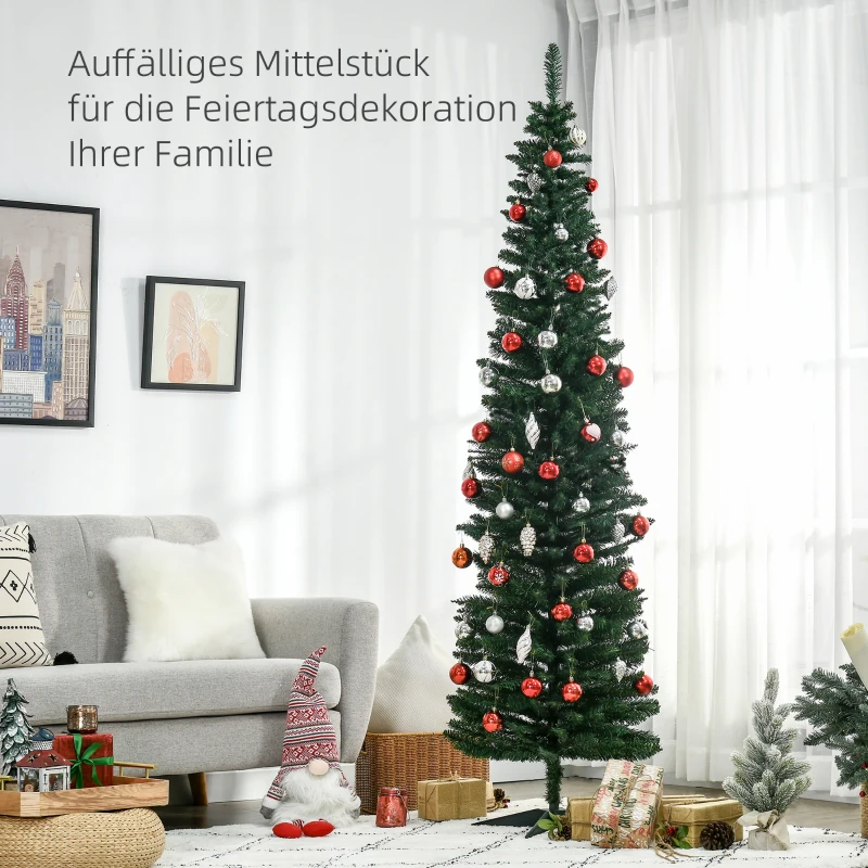 HOMCOM Kerstboom kunstmatige kerstboom, inclusief standaard, 2,1 m, groen