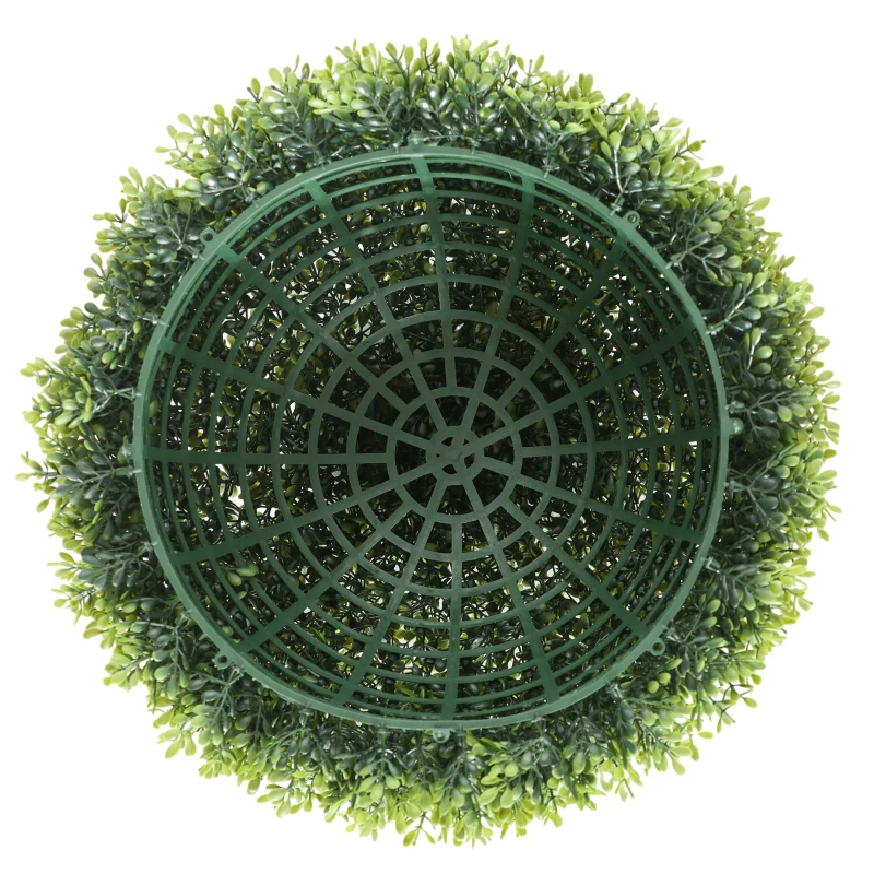 HOMCOM Lot de 2 boules de buis artificielles de 40 cm décoration pour intérieur ou extérieur vert foncé