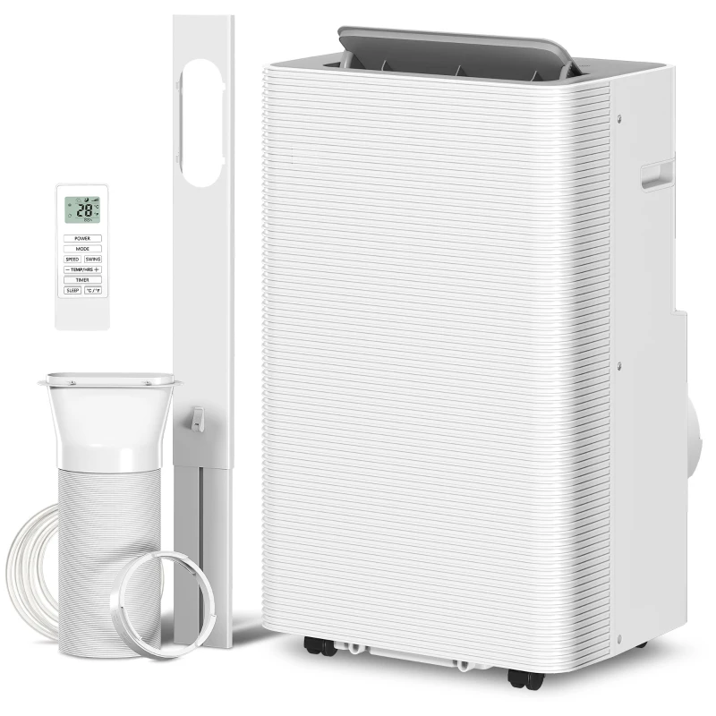 HOMCOM Climatiseur mobile 12000 BTU, climatiseur portable 4 en 1, refroidissement, déshumidificateur, ventilateur, mode nuit