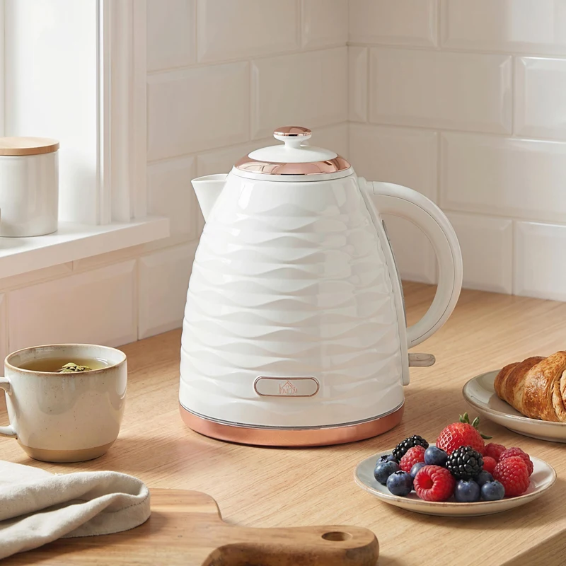 HOMCOM 3kW Rapid Boil Honeycomb Kettle - Cream