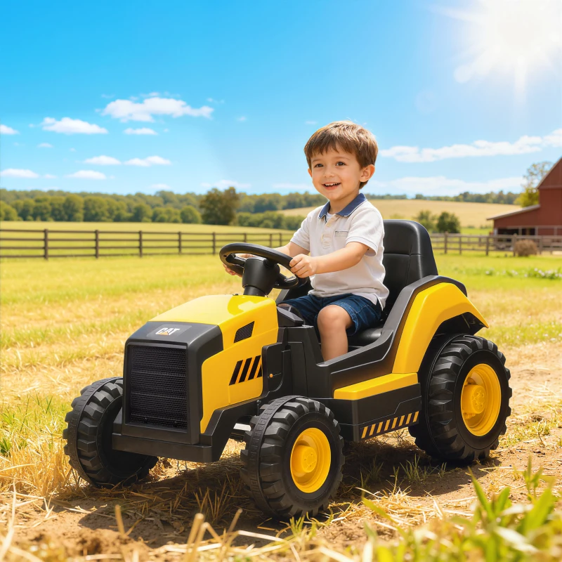 AIYAPLAY Kinder-Baufahrzeug, Aufsitzauto für Kinder, Fernbedienung, manuelle Steuerung, Bluetooth+Musik-Funktion, 3-6 Jahre, Kunststoff, Stahl, Gelb