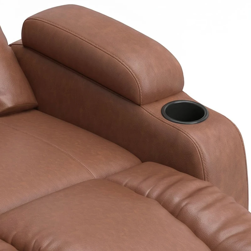 HOMCOM Massagestoel met warmtefunctie, draaibare schommelstoel met voetensteun, lichtbruin