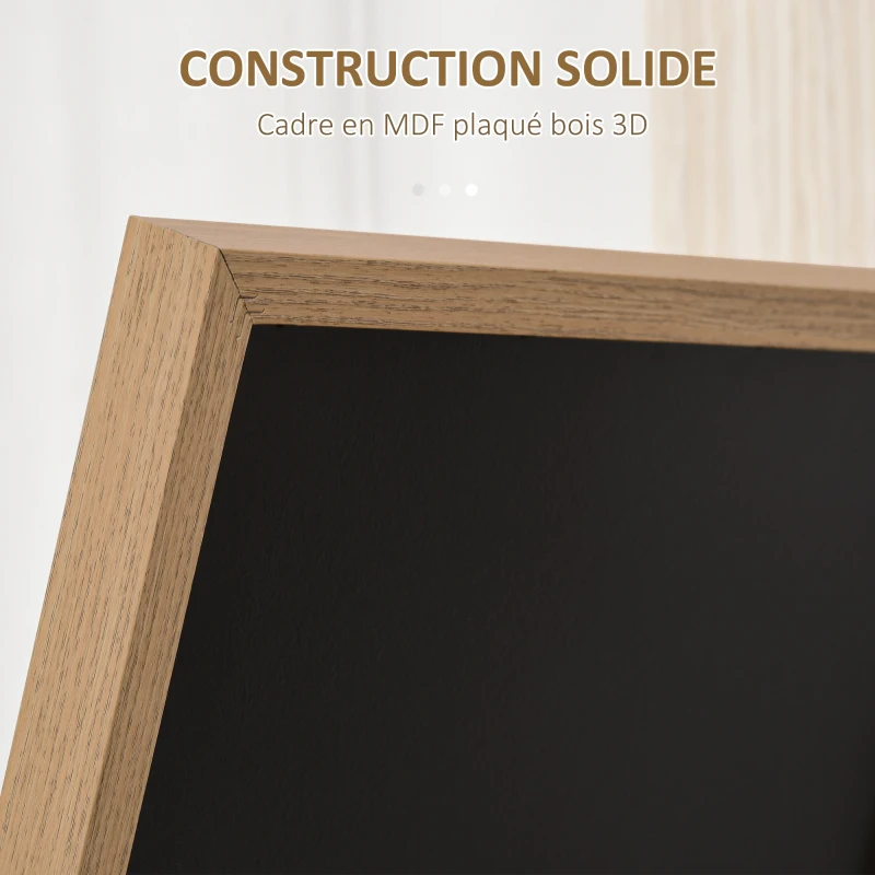 HOMCOM Miroir rectangulaire sur pied miroir de sol pour vestiaire salon salle de bain couloir 40 x 35 x 147 cm naturel