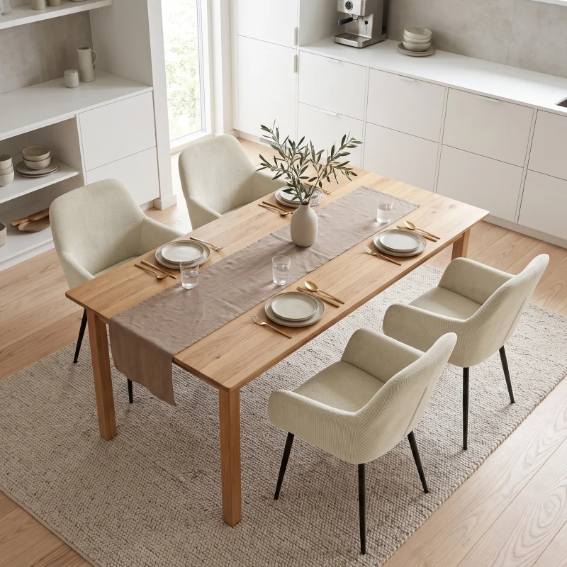 HOMCOM Esszimmerstühle 2er-Set, gepolsterte Küchenstühle mit Metallbeinen, cremeweiß