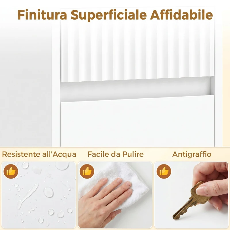 HOMCOM Mobile da Bagno Alto, Mobile Autoportante con Ripiano Regolabile