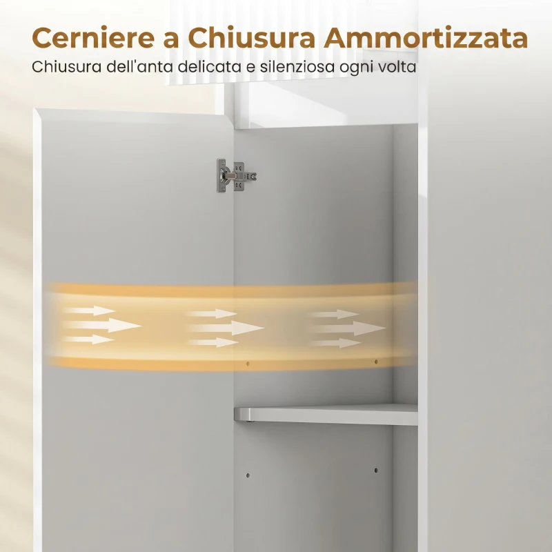 HOMCOM Mobile da Bagno Alto, Mobile Autoportante con Ripiano Regolabile