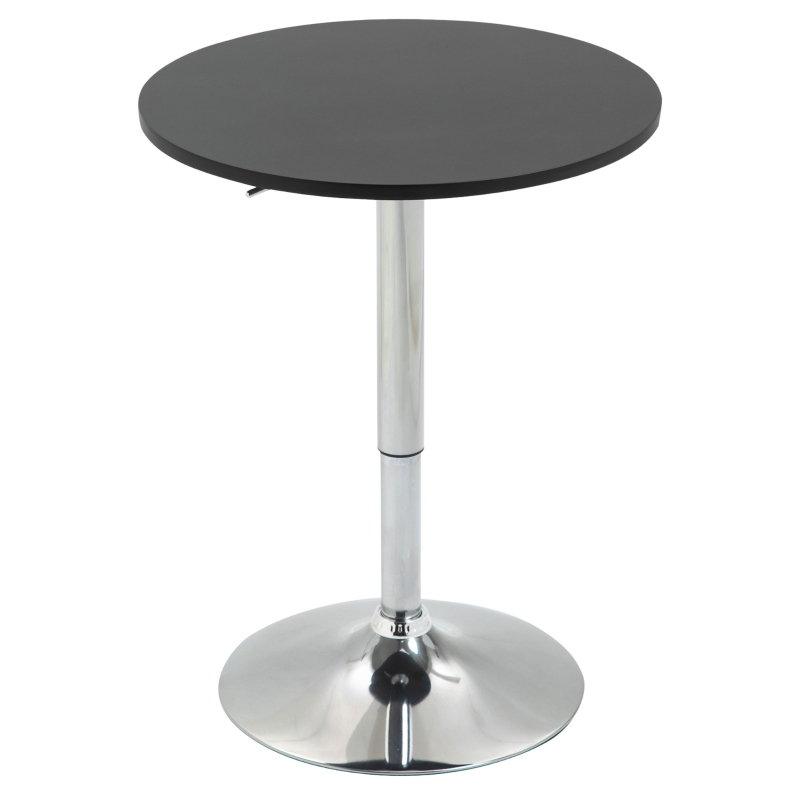 HOMCOM Mesa de Bar Regulable en Altura con Base Redonda y Antideslizante para Cocina Comedor Ø60x69-93 cm Negro