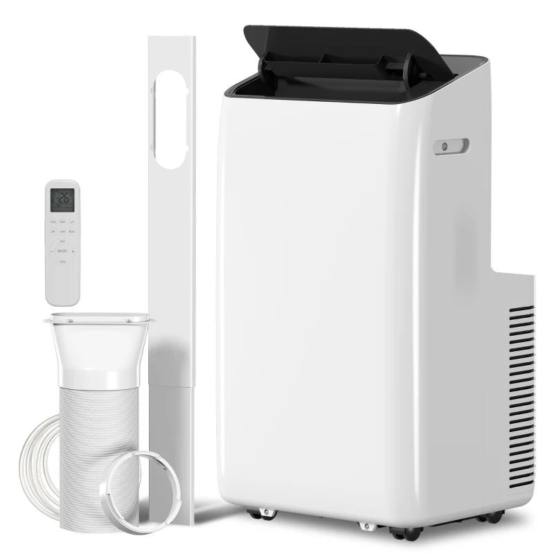 HOMCOM Mobiles Klimagerät 12.000 BTU mit Inverter-Technologie, Klimaanlage mit 60° Schwenkfunktion, 24H-Timer, Fernbedienung