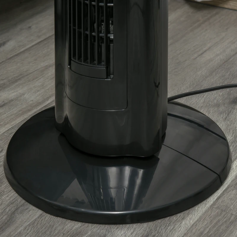 HOMCOM Anion Tower Fan for Bedroom, 42 inch, 6 m/s Powerful Velocity, Standing Floor Fan with 60° Oscillating, 3 Modes, 3 Speeds, 8 Hour Timer, LED Display, Remote Control, Black