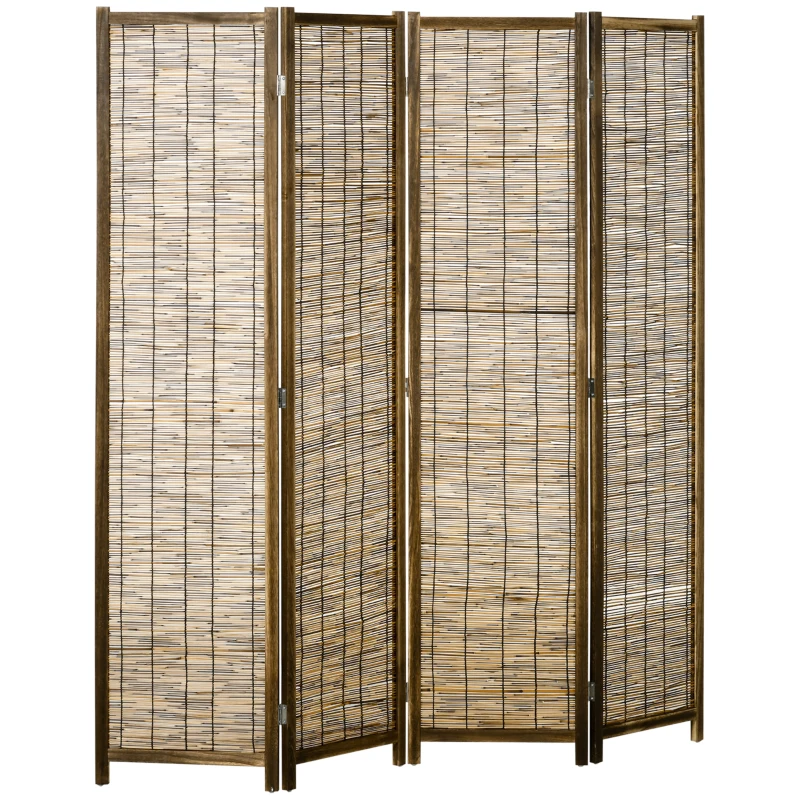 HOMCOM Paravent en bois séparateur de pièce closion de séparation pliable 4 panneaux 160 x 170 cm - naturel