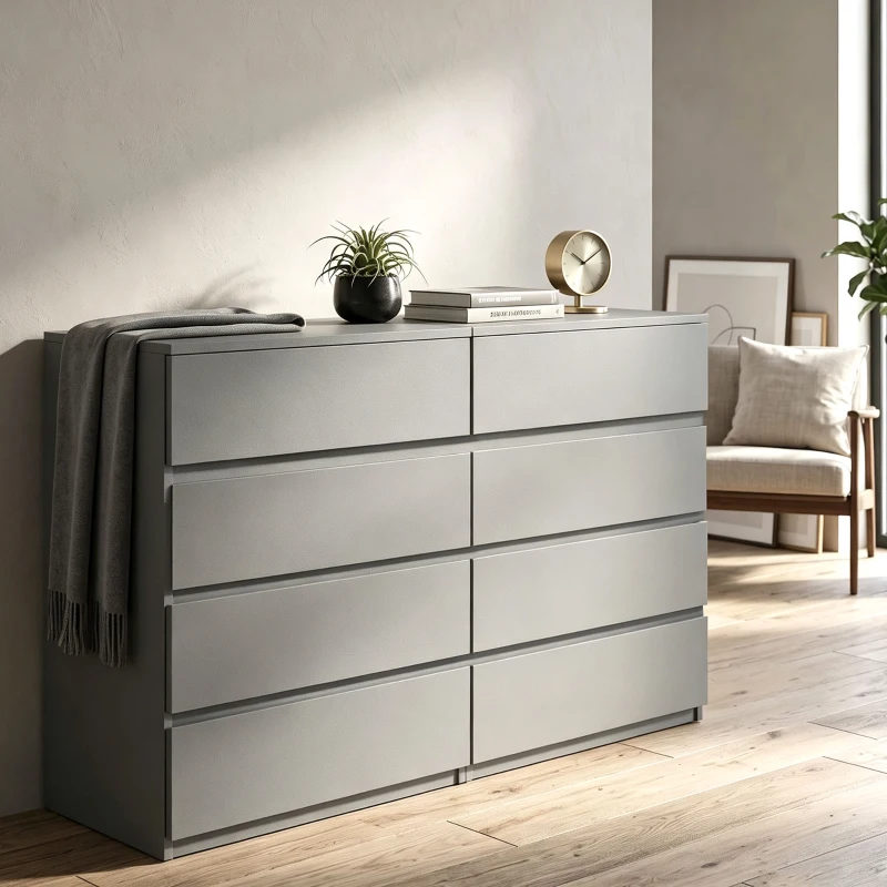 HOMCOM Chest of Drawers, 4-Drawer Storage Cabinets, Modern Dresser, Storage Drawer Unit for Bedroom