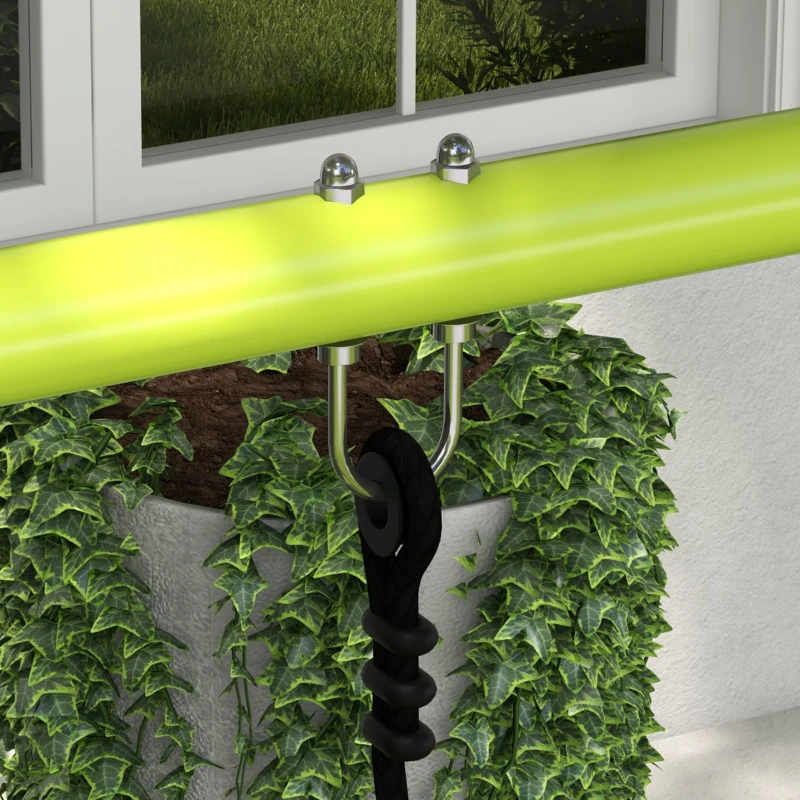 Outsunny Baloiço para Crianças Baloiço Jardim com 1 Baloiço Simples 1 Planador e Anti-UV 255x160x180 cm Cinza e Verde