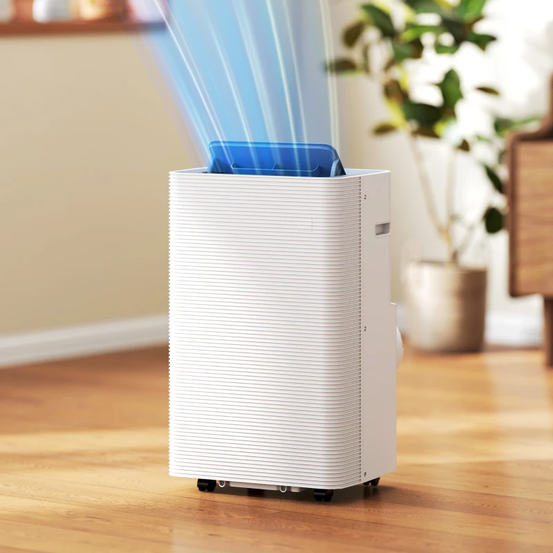 HOMCOM Climatiseur mobile 12000 BTU, climatiseur portable 4 en 1, refroidissement, déshumidificateur, ventilateur, mode nuit
