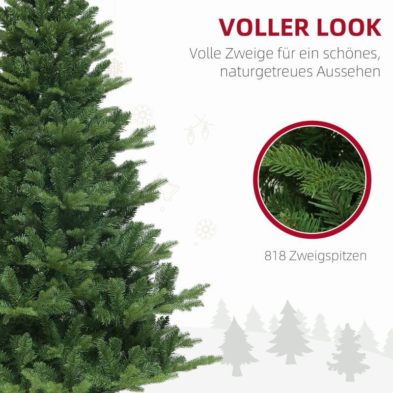 HOMCOM Kerstboom, Kunstspar, levensecht, breed & weelderig, 180 x Φ105 cm, Groen