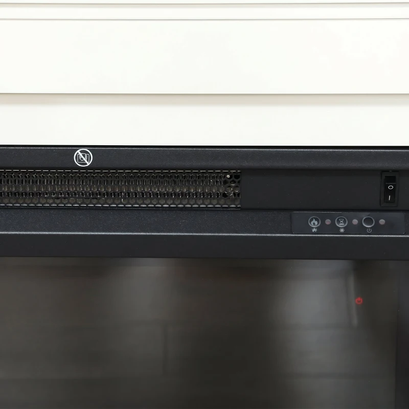 HOMCOM Șemineu Electric cu Flacără în 12 Culori și 5 Niveluri de Luminozitate, cu Telecomandă și Timer, 98x25x80 cm, Alb și Negru