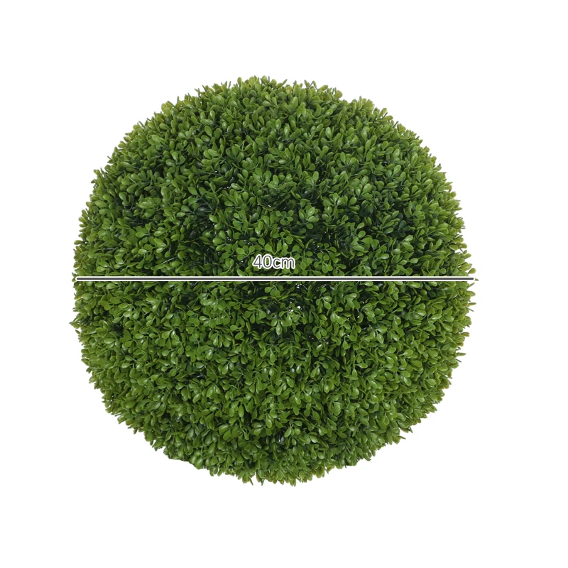 HOMCOM Lot de 2 boules de buis artificielles de 40 cm décoration pour intérieur ou extérieur vert foncé