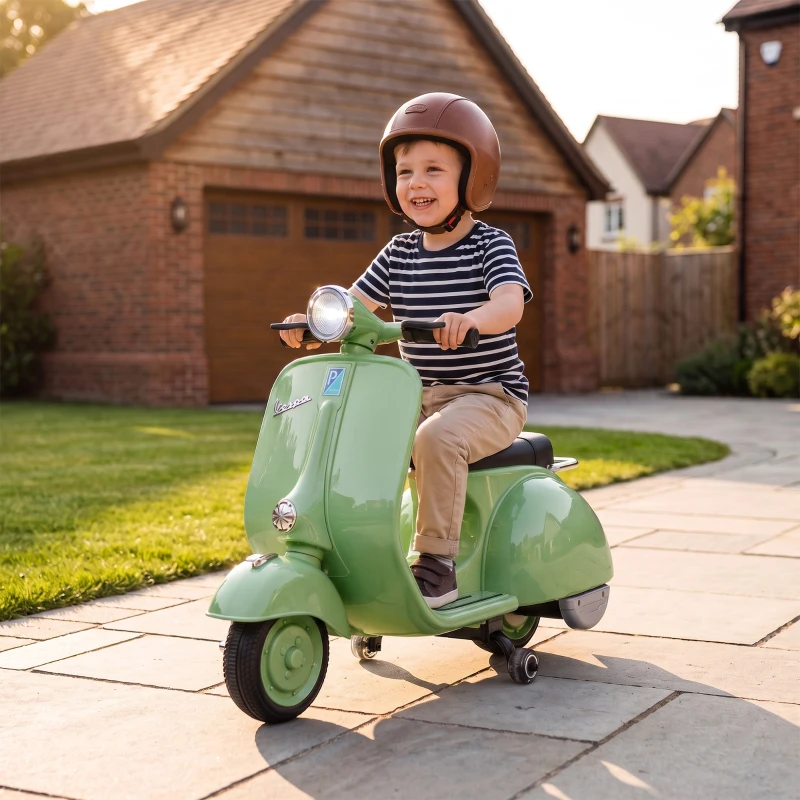 AIYAPLAY Elektryczny motocykl dla dzieci 6 V z kółkami podporowymi, akumulatorem litowym, Softstart, muzyką, USB, reflektorem, klaksonem