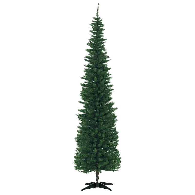 HOMCOM Weihnachtsbaum künstliche Künstliche Tanne Christbaum, inkl Ständer Weihnachtsstern 2,1 m, Grün