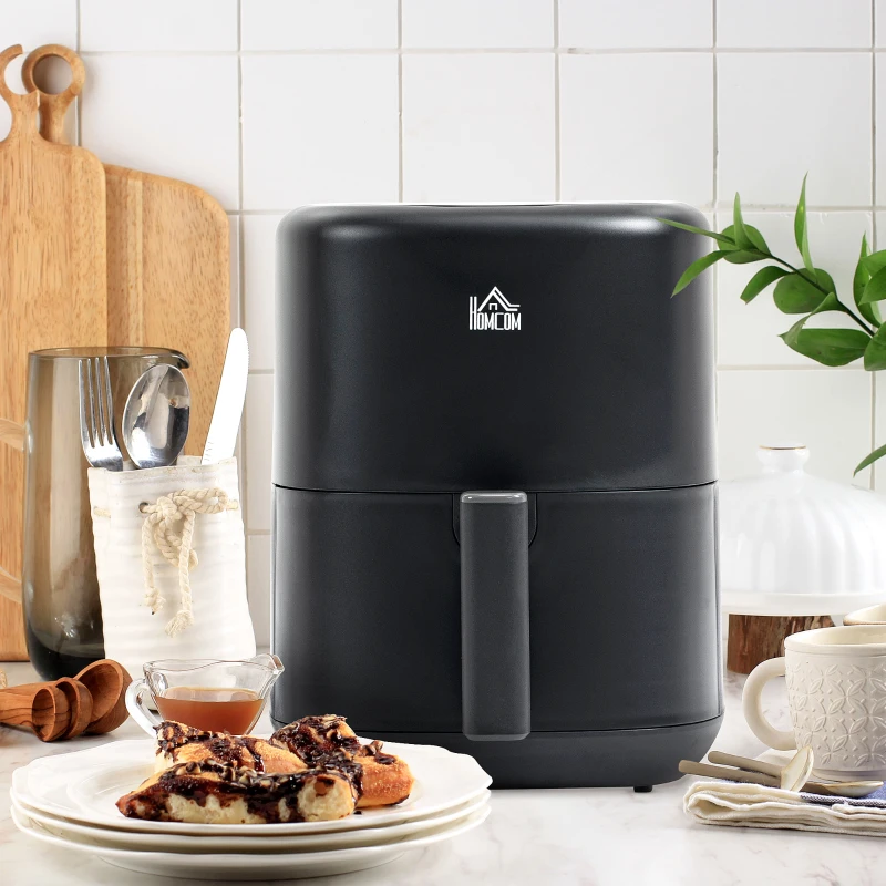HOMCOM Friteuse à air 1300W 3L, Air fryer friteuse sans huile multifonction 12 programmes, température réglable, timer 60 min