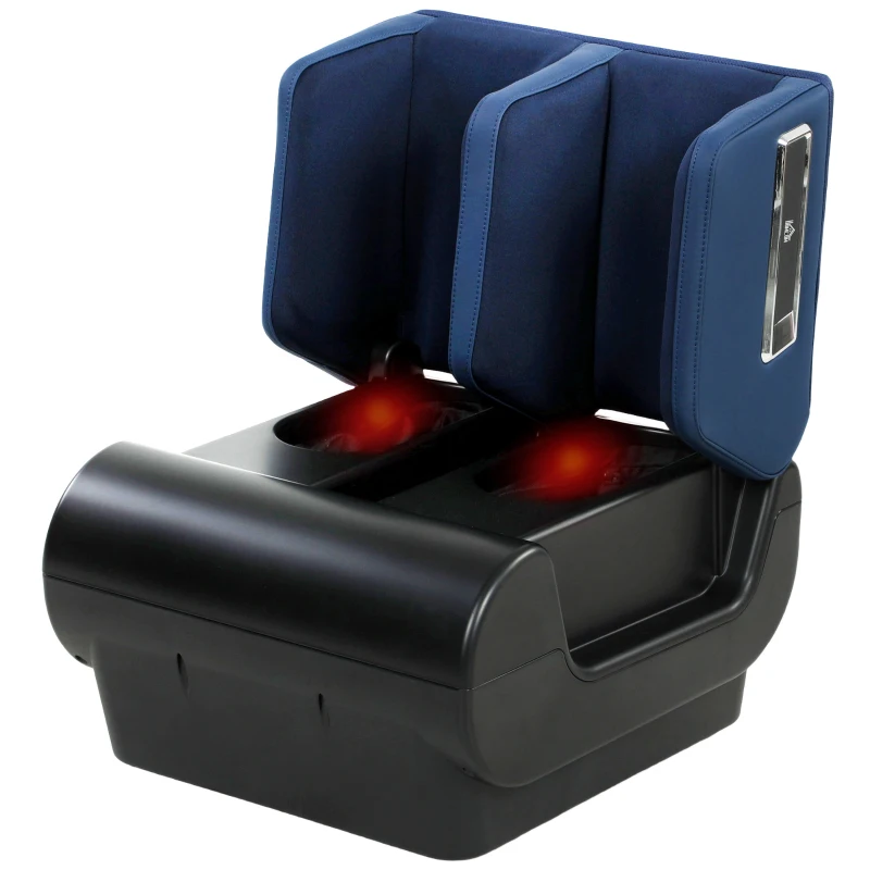 HOMCOM 2-in-1 beenmassageapparaat met warmte, luchtcompressie, timer, 3 modi & intensiteiten, blauw en zwart