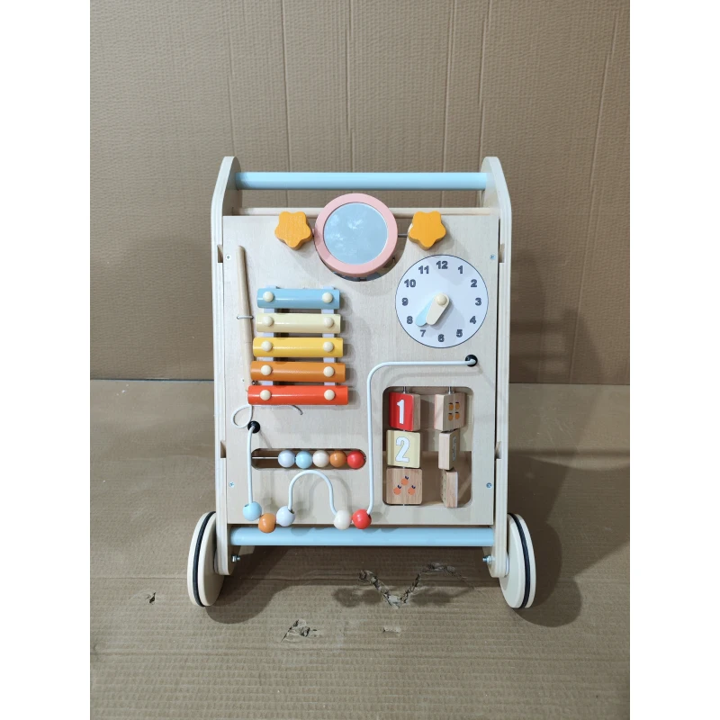 AIYAPLAY 3-in-1 Baby Lauflernwagen Lauflernhilfe mit abnehmbar doppelseitig Aktivitätstafel Tasche Rädern für 1-3 Jahre