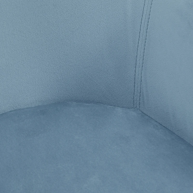 HOMCOM Lot de 2 chaises de salle à manger Fauteuil Assise rembourrée en tissu effet velours Pieds en bois, bleu