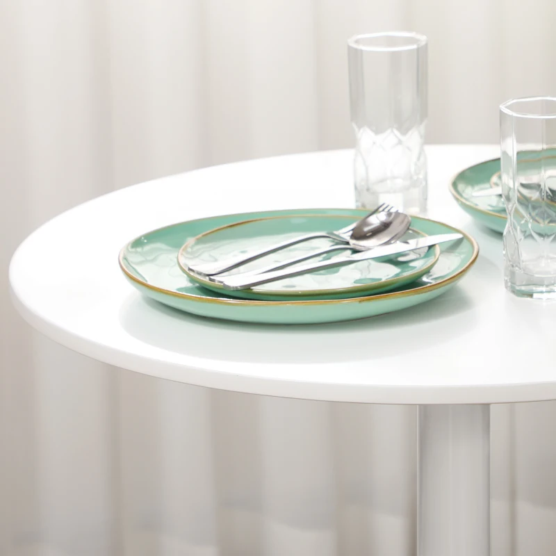 HOMCOM 75H x Φ70cm Two-Person Minimalistic Dining Table - White