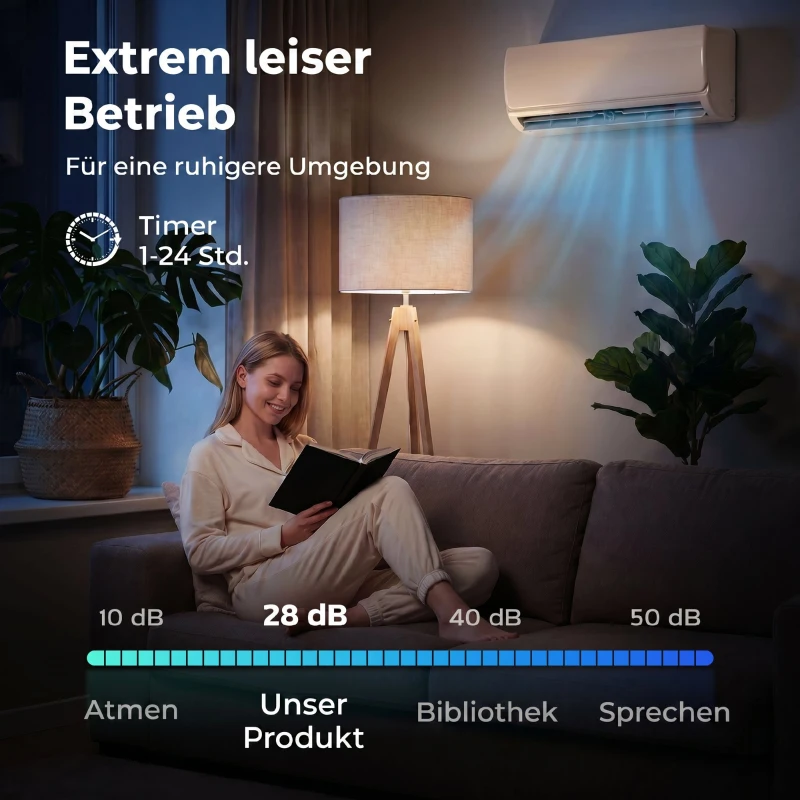 HOMCOM 9000 BTU Mini-Split-Klimaanlage & Wärmepumpe, WLAN-fähige Inverter-Klimaanlage mit Installationskit
