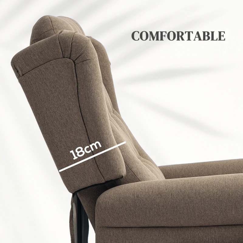 HOMCOM 45° Lifting Riser and Recliner Armchair  - Dark Brown