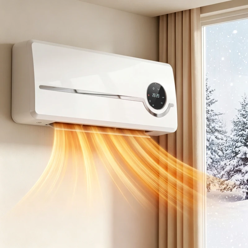 HOMCOM Chauffage mural en céramique 1000/2000W, radiateur électrique, ventilateur, thermostat, minuterie, 50x18,6x12,9cm, blanc(m-16)
