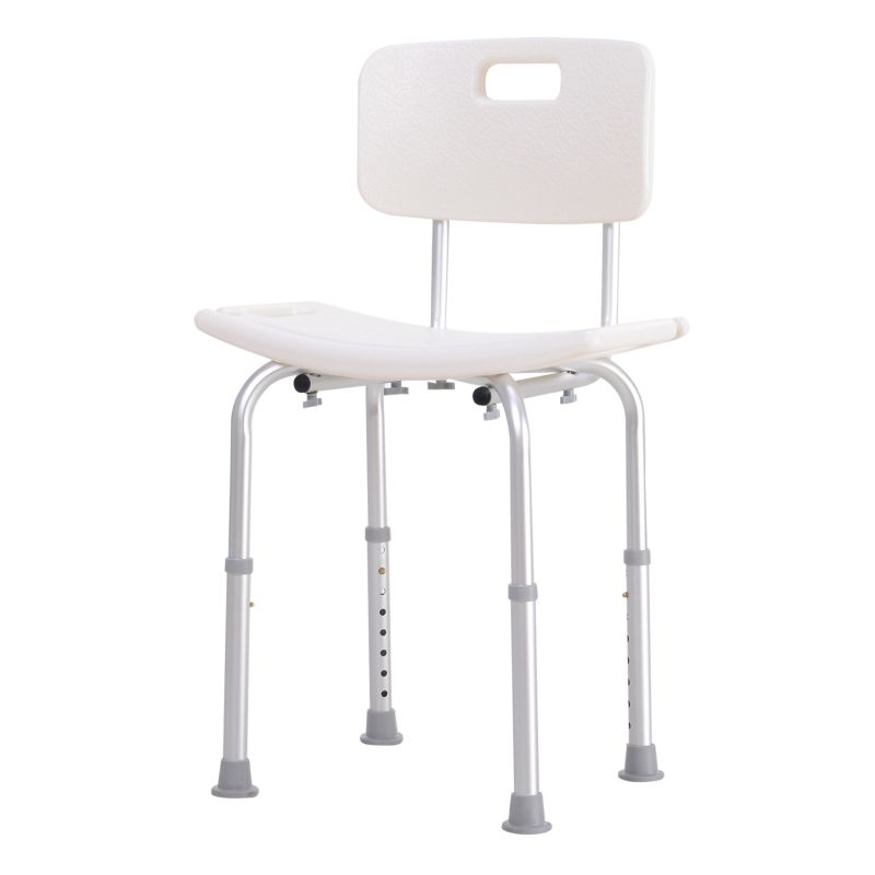 HOMCOM Bath Chair Shower Stool Safety Seat Bathroom Adjustable Positions Elderly Aids