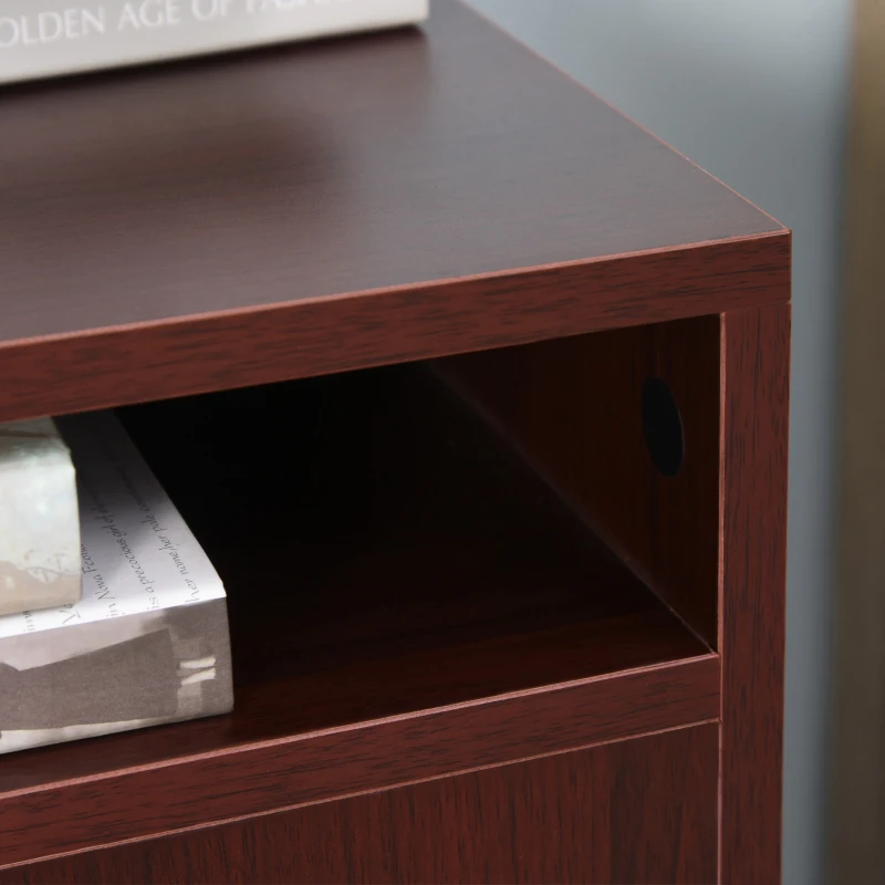 HOMCOM Cajonera de Escritorio con Ruedas Cajón Compartimento Puerta Archivador Móvil para Estudio 40x35x60 cm Café Oscuro