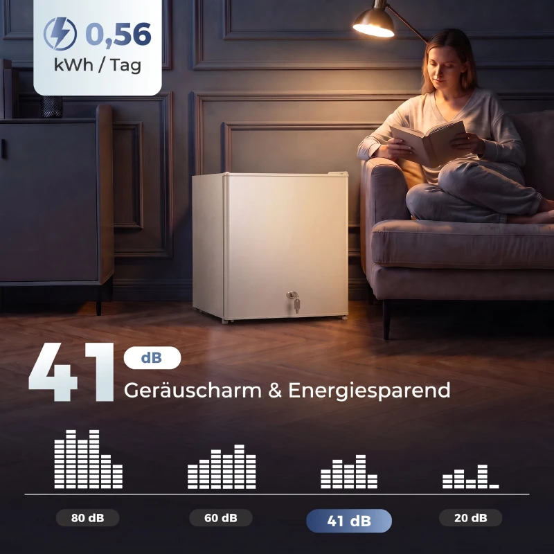 HOMCOM Mini-Gefrierschrank 35 L Gefrierbox elektrisch freistehend 161 W Mini Gefriertruhe 47 x 44,2 x 48,8 cm Weiß