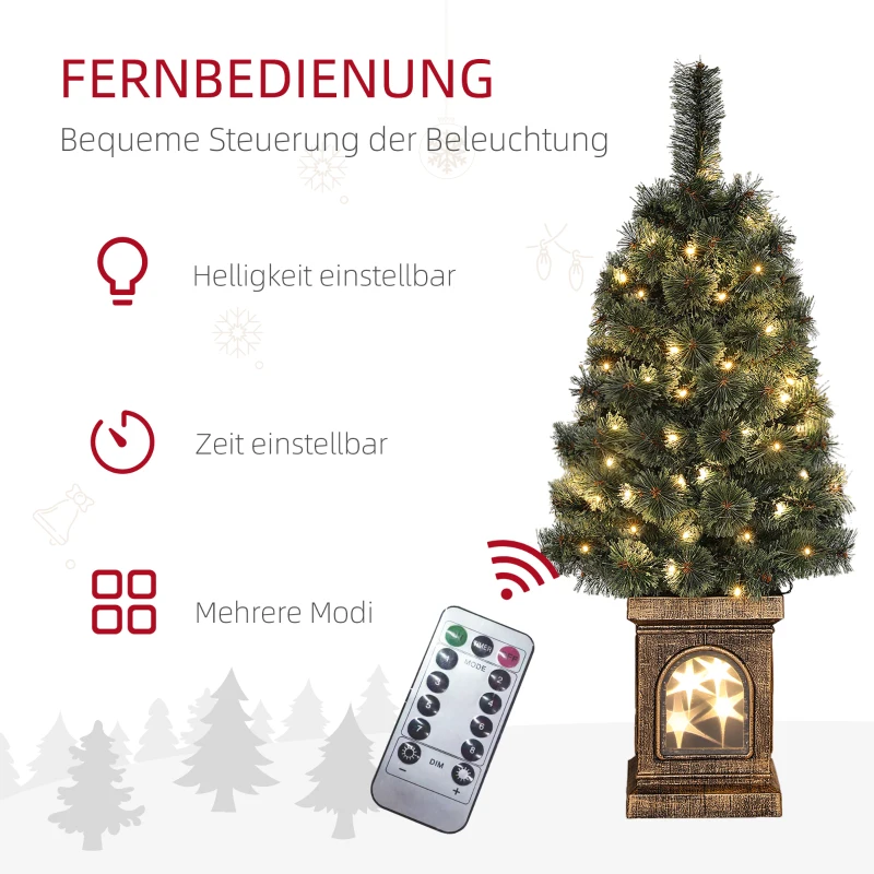 HOMCOM Kerstboom, levensecht uiterlijk, ingebouwde LED's, dimbaar, 8 modi, 45 x 90 cm, Groen