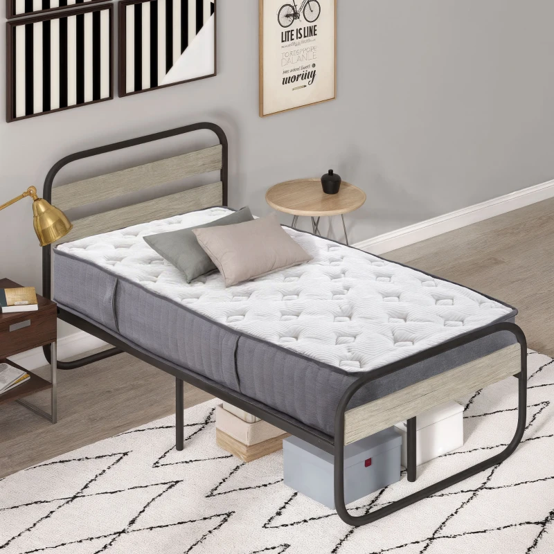 HOMCOM Matratze 90x200 cm 25,8 cm Höhe 7-Zonen ergonomisch mit abnehmbarer waschbar Bezug