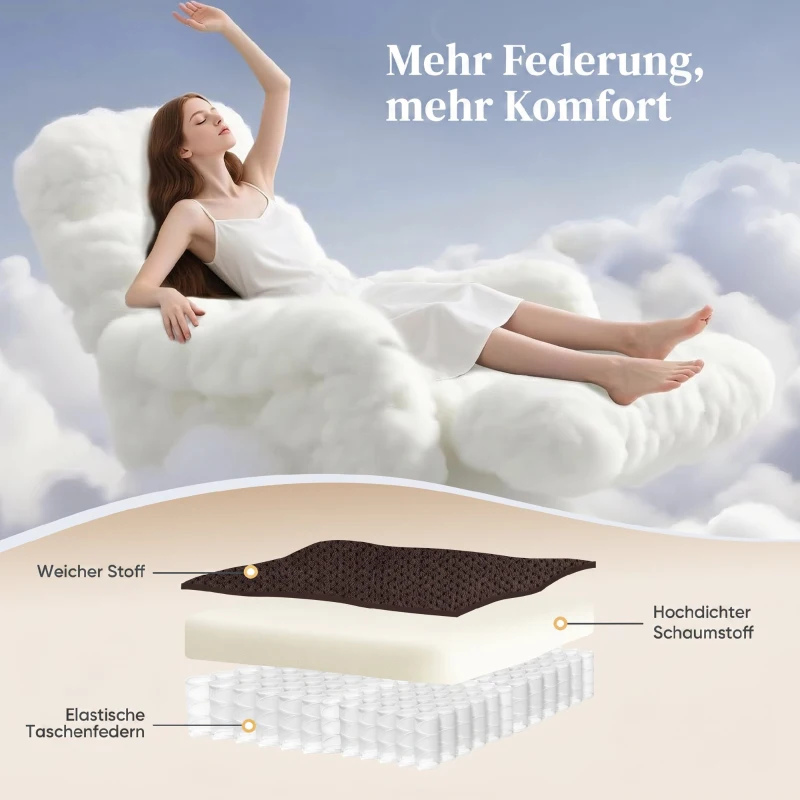 HOMCOM Aufstehsessel mit weichem Bezug, Recliner-Sessel mit Fernbedienung und Seitentaschen, Braun