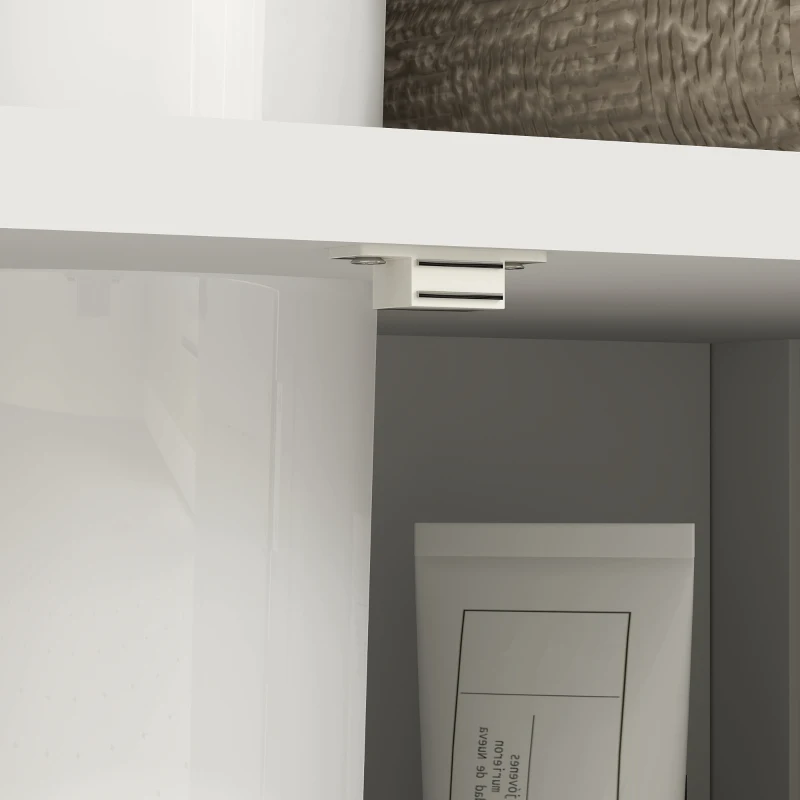 kleankin Pedestal Under Sink Cabinet with Double Doors, Modern Bathroom Vanity Storage Unit with Shelves, White
