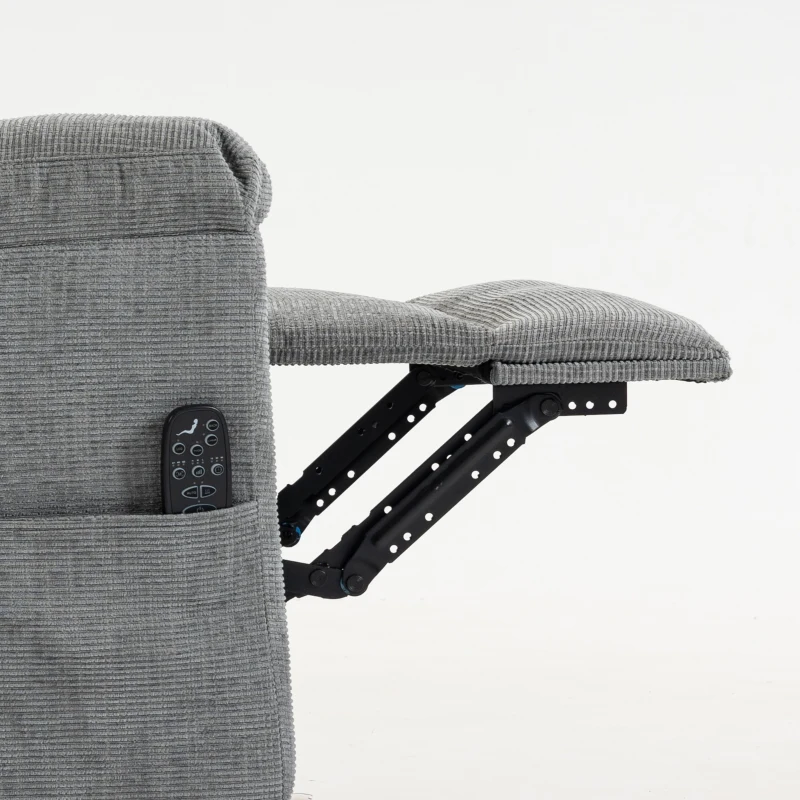 HOMCOM Massage-relaxfauteuil met warmte, verstelbare hoofdsteun en wandbesparend ontwerp, grijs