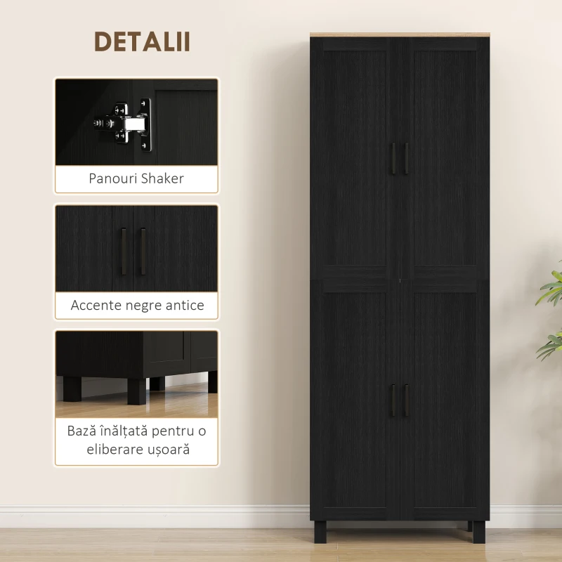 Homcom Dulap Bucatarie Alb – 5 Rafturi