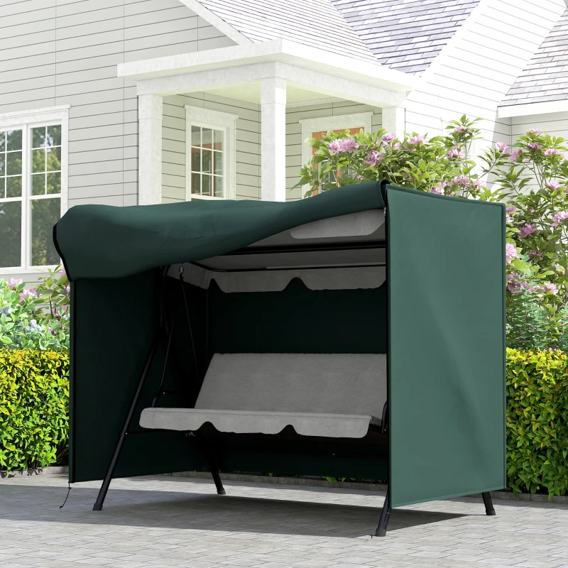 Outsunny Housse de Protection balancelle de Jardin 3 Places bâche étanche 2,05L x 1,24l x 1,64H m Oxford 600D Vert
