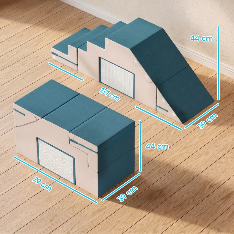 AIYAPLAY Spielsofa Samt 2-Teiliges Kindersofa aus Schaumstoff Waschbar Modulares Kindercouch  für Kinder 0,5 bis 3 Jahre
