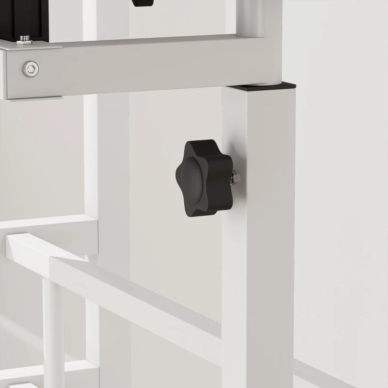 HOMCOM Bureau Assis-Debout, Bureau Réglable en Hauteur 70 x 60 cm, à Roulettes avec Plateau Inclinable, 70x60x70,5-120cm, Blanc