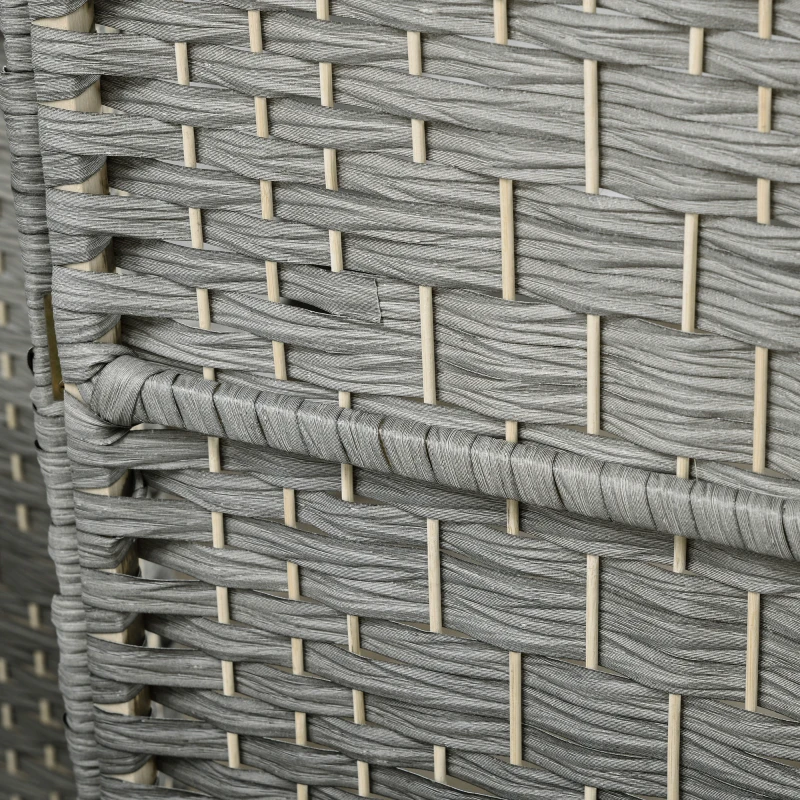 HOMCOM Separador de Ambientes de 3 Paneles Biombo Plegable 135x180 cm Pantalla de Privacidad de Polipropileno Gris Mixto