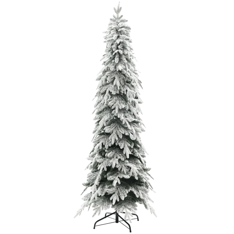 HOMCOM 7ft Snow-Covered Unlit Artificial Christmas Tree