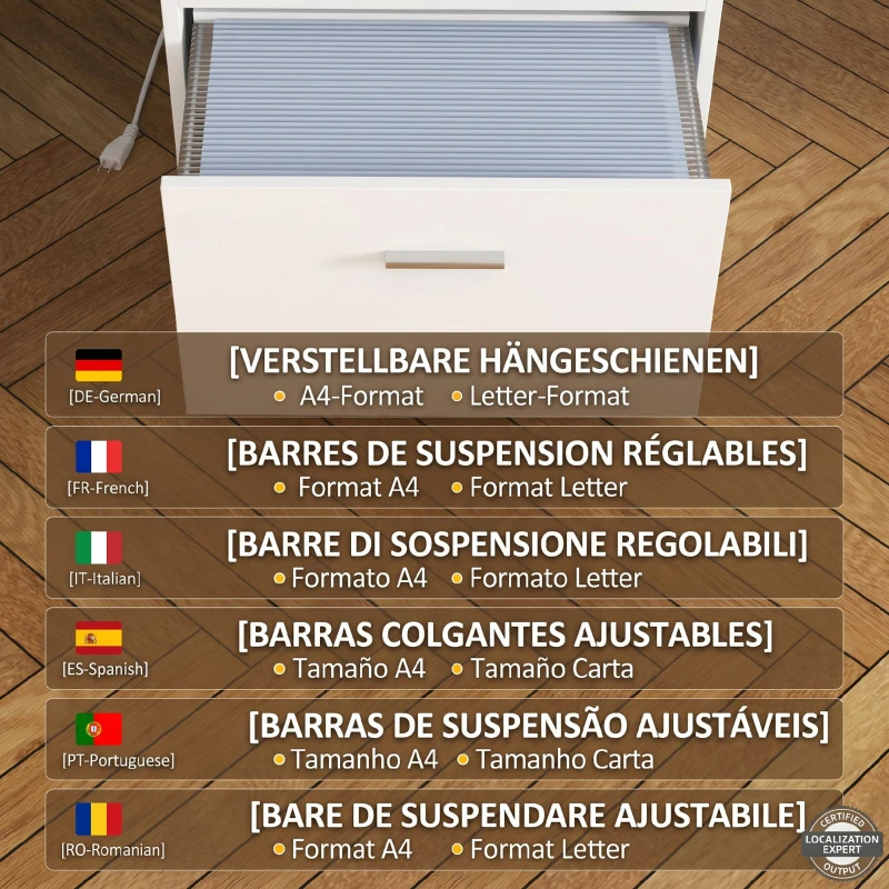 HOMCOM Birou de birou cu 2 mese, 4 rafturi, 3 sertare și suport pentru monitor, din lemn, 138,5x90x92 cm, alb(m-6)