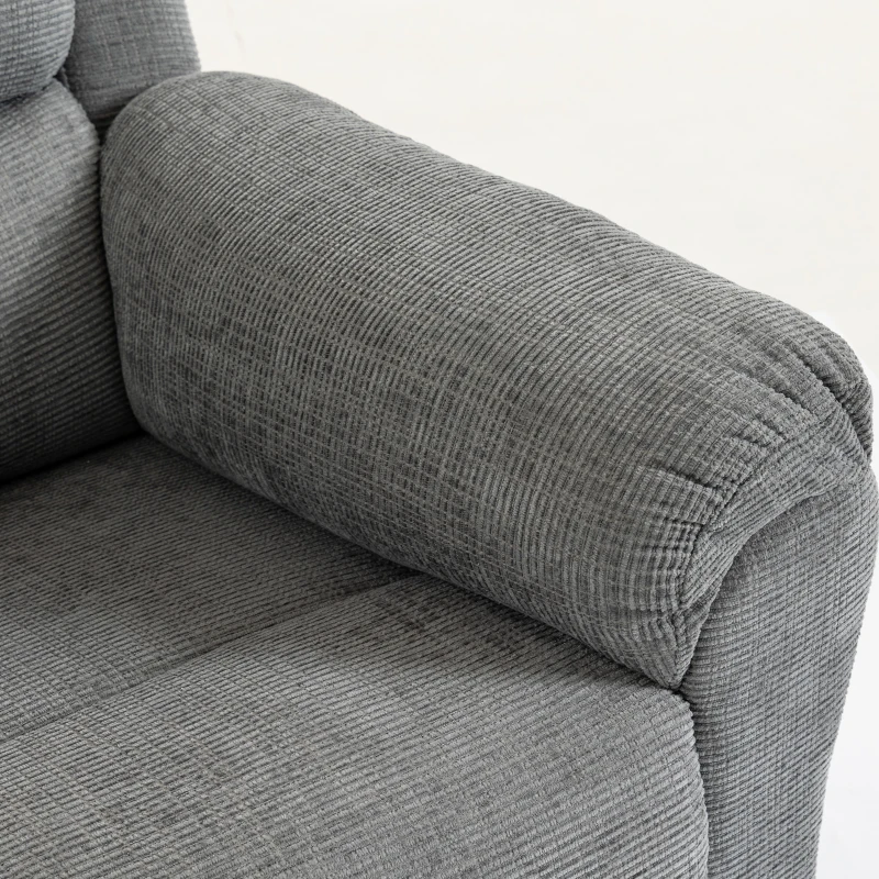 HOMCOM Massage-relaxfauteuil met warmte, verstelbare hoofdsteun en wandbesparend ontwerp, grijs