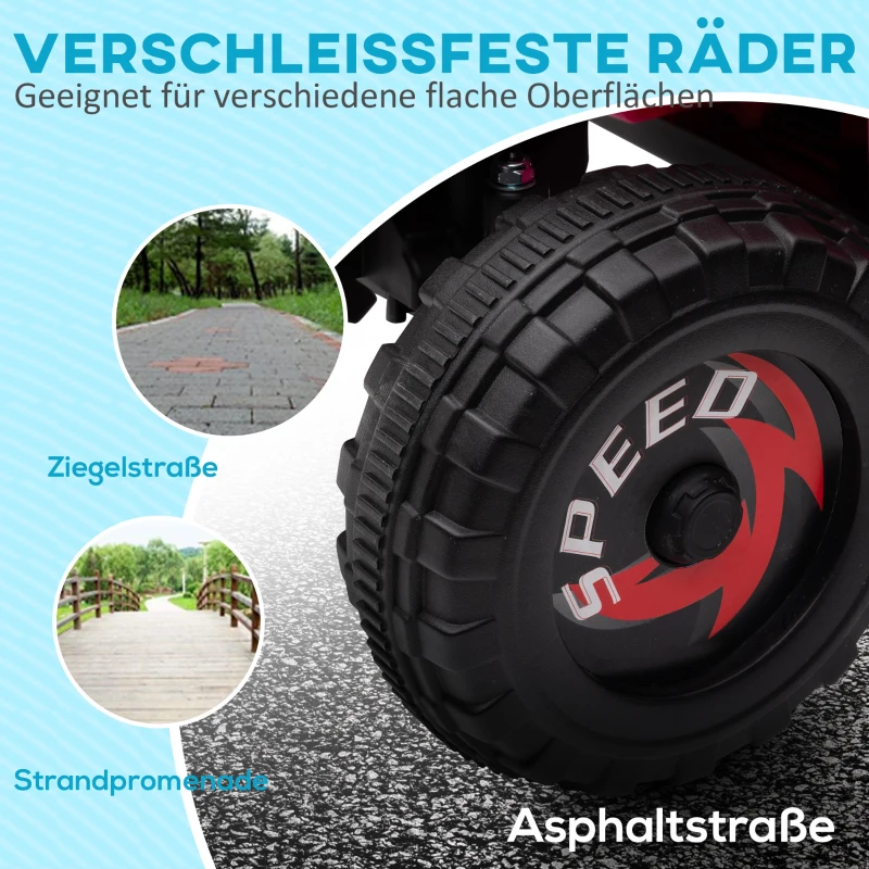 HOMCOM Elektrische Kinderquad, 2,5 km/u, Voor- & Achteruitgang, voor 18-36 Maanden, Roze