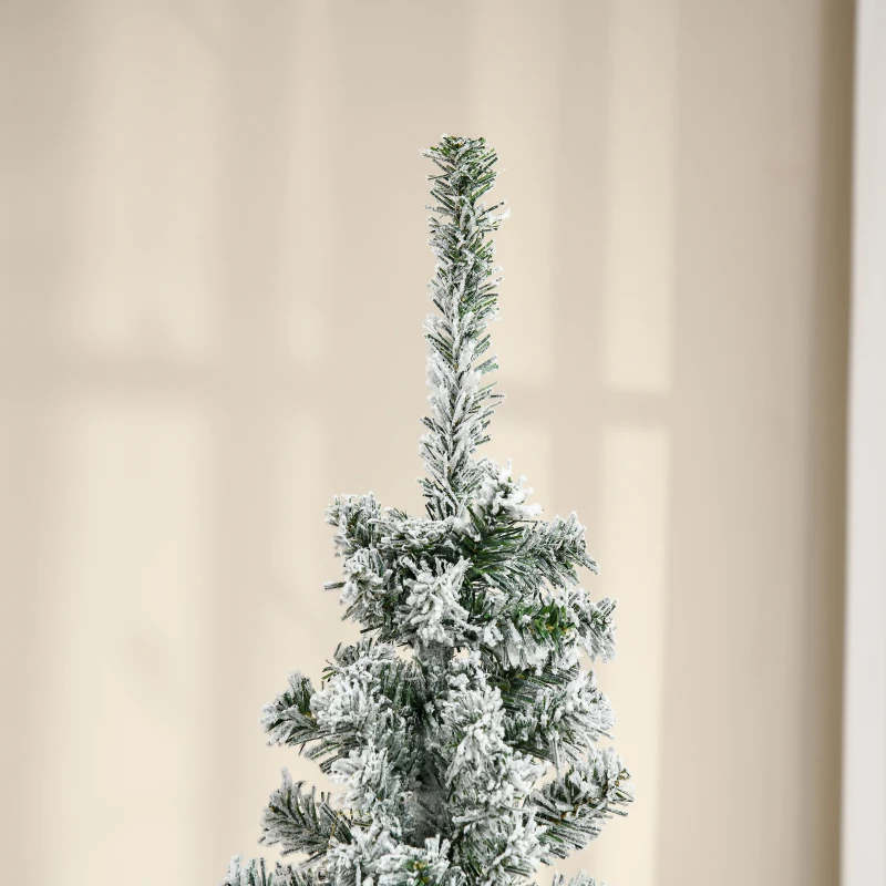 HOMCOM Kunstkerstboom 180 cm Potloodden met Sneeuw, 492 Toppen voor Binnen